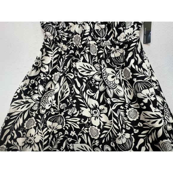 Maggy London Womens Buckle Halter Midi Dress Size 12 Black Floral Couture NWT - Picture 12 of 16